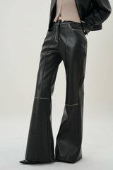 Midnight Elegance Flare Leather Pants