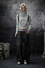 Playful Dual-Spirit Hoodie Jacket - Gray