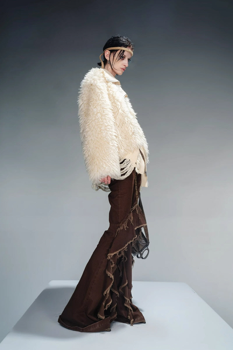 Cream Whispers Brushed Fur Jacket