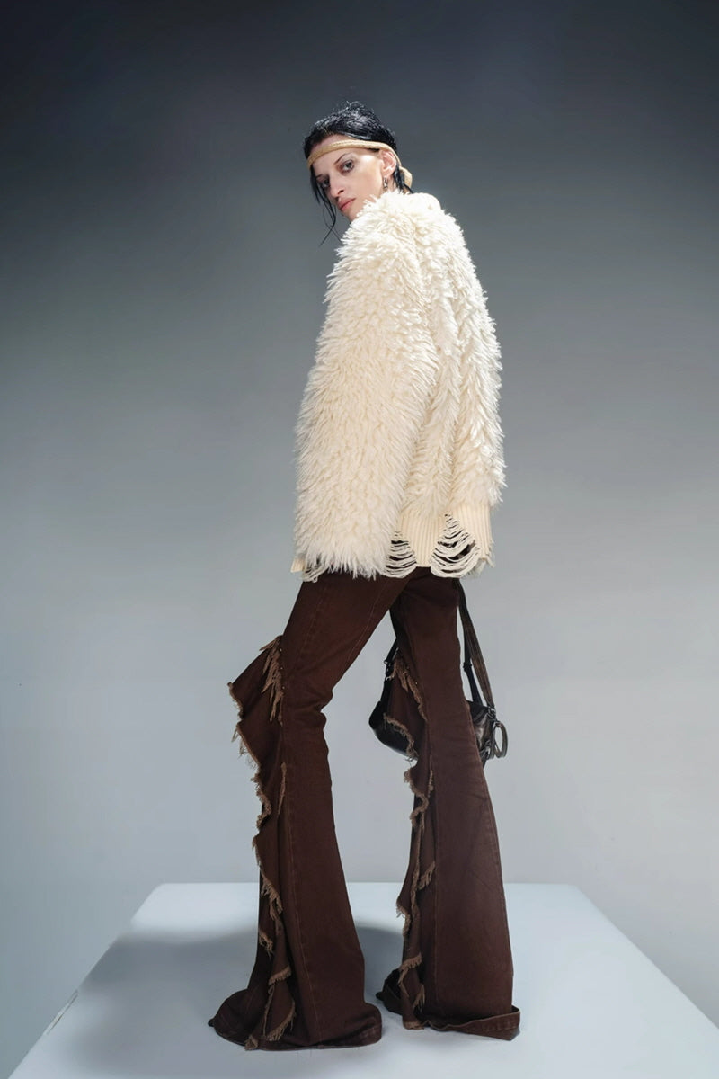 Cream Whispers Brushed Fur Jacket