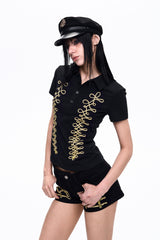 Military Trim Hot Pants