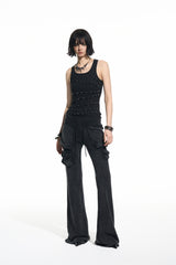 Rock Rivet Chain Tank-Black