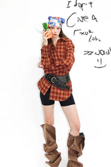 Rustic Rebel Oversized Plaid Shirt