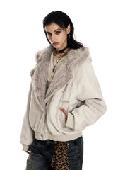 Shadowline Faux Fur Asym Hooded Jacket
