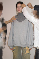 Layered Slouch Off-Shoulder Sweatshirt