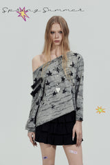 Star Graphic Off-Shoulder Top