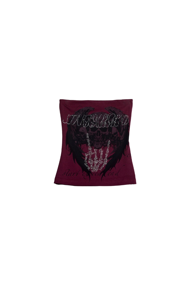 Skull Graphic Tube Top