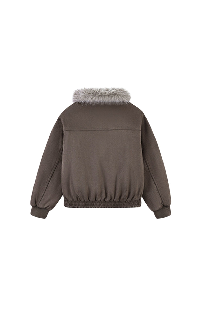 Feral Frost Suede Fur Jacket - Coffee