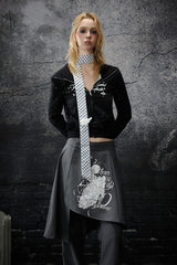 Asymmetric Overlay Straight Pants