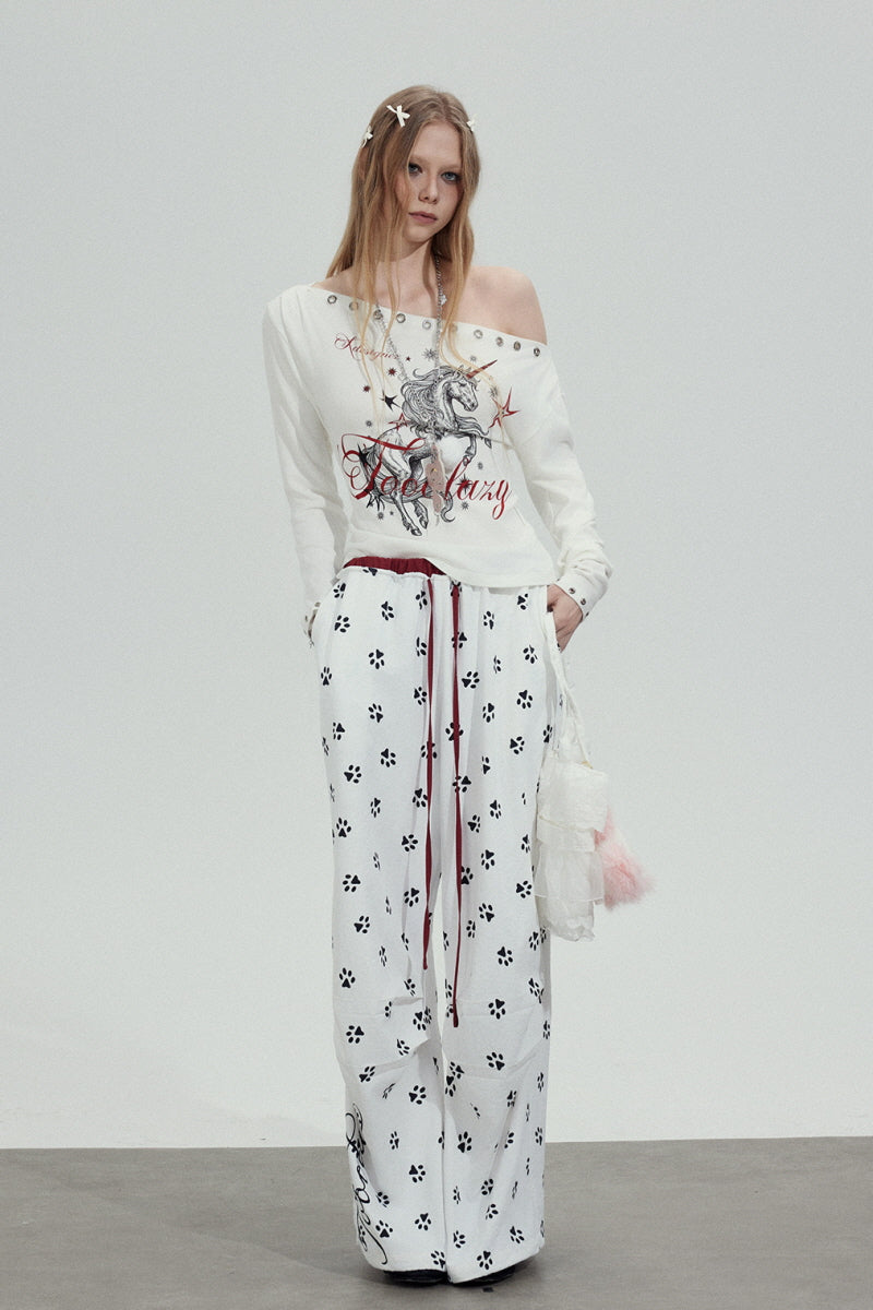 Unicorn Edge Off-Shoulder Long Sleeve Top