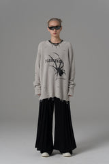 Arachnid Rebel Distressed Knit Sweater