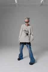 Arachnid Rebel Distressed Knit Sweater