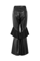 Edgy Flare Leather Pants