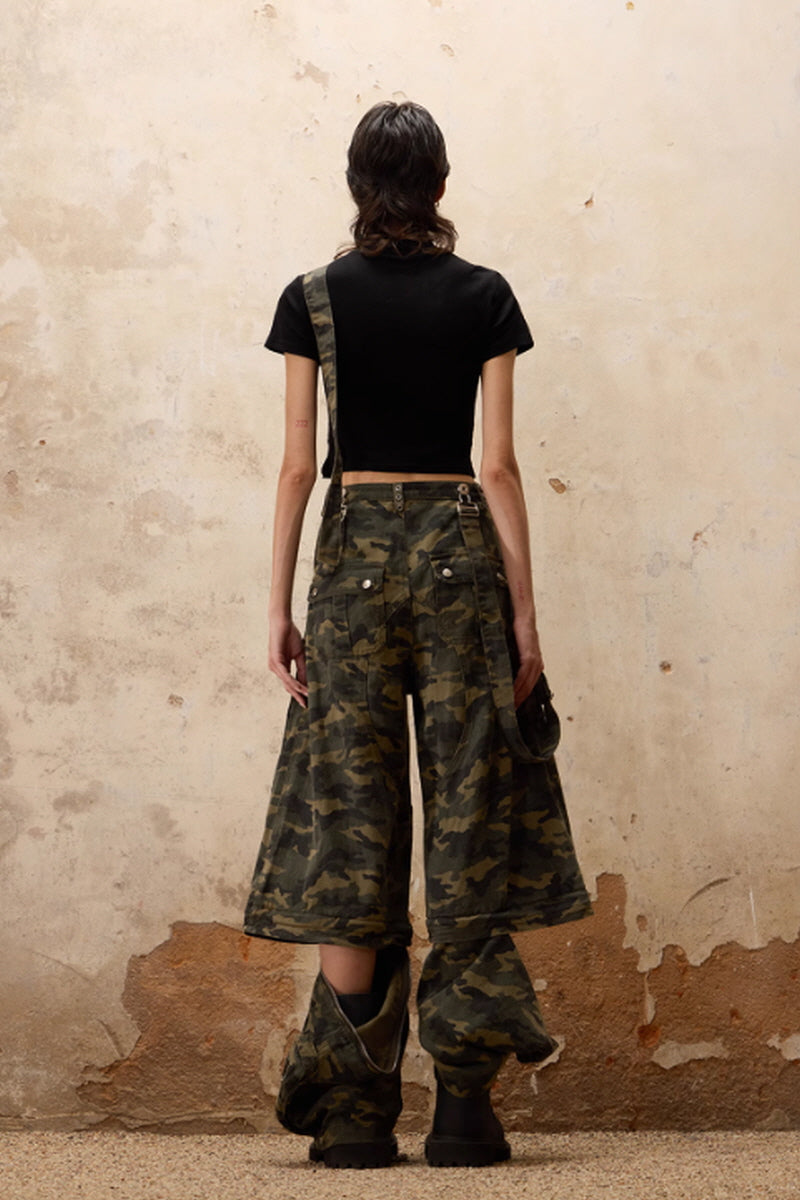 Versatile Camouflage Flow Cargo Pants