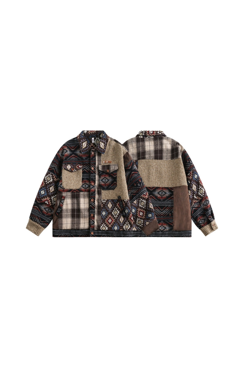 Patchwork Nomad Contrast Texture Jacket