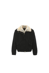 Feral City Fur-Collar Jacket - Black