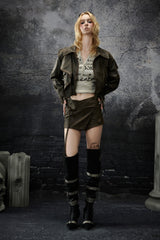 Vintage Edge Asymmetrical Leather Skirt