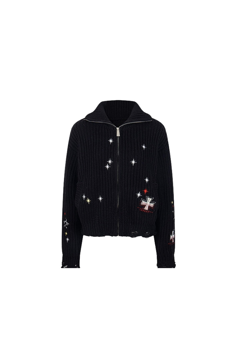 Night Signal Knit Zip Jacket