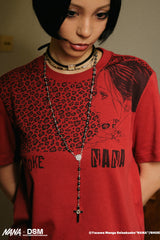 Leopard Edge Graphic Tee - Red