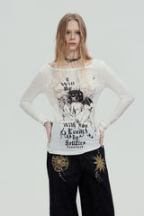 Angel Graphic Off-Shoulder Top