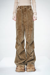 Corduroy Drape Wide-Leg Pants