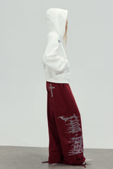 Inferno Script Wide-Leg Sweatpants