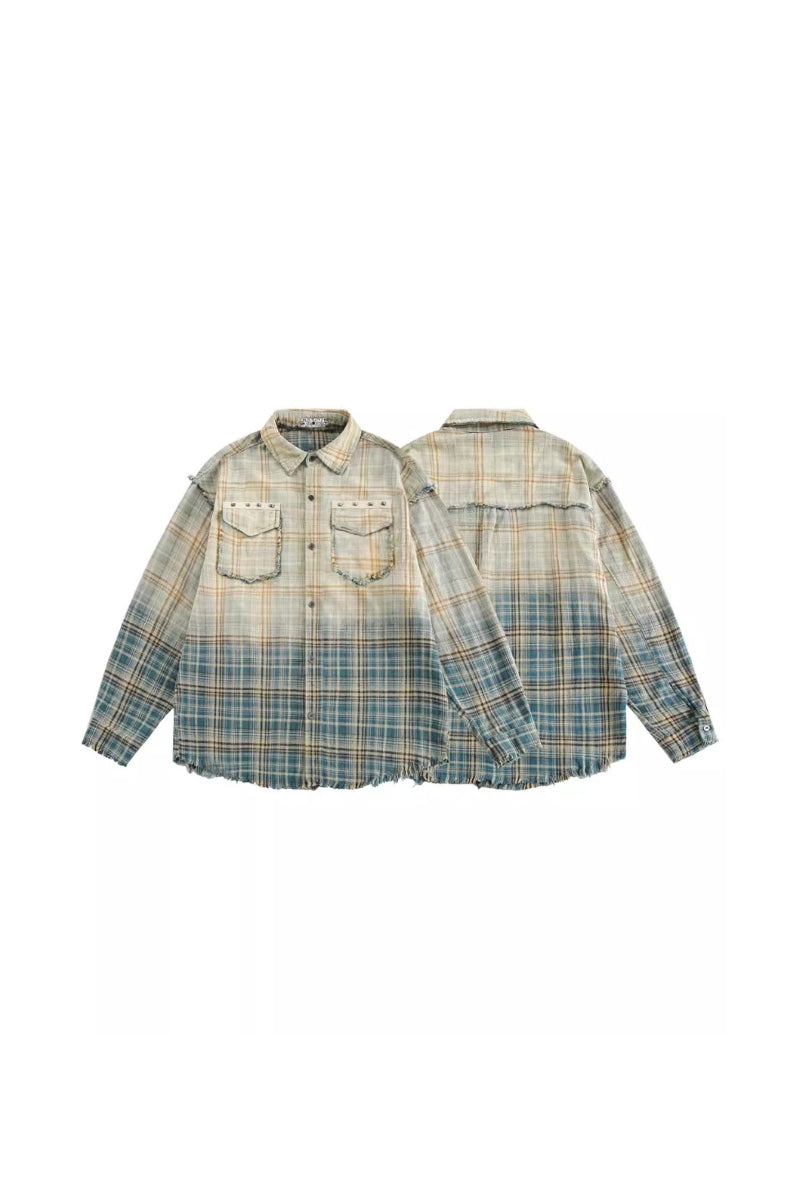 Rust Fade Plaid Overshirt