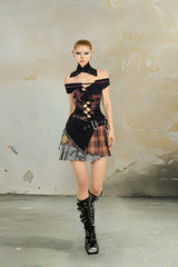 Crimson Slash One-Shoulder Top