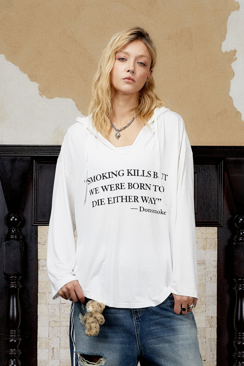 Loose Fit Graphic Hooded T-Shirt