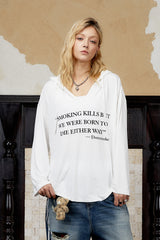 Loose Fit Graphic Hooded T-Shirt
