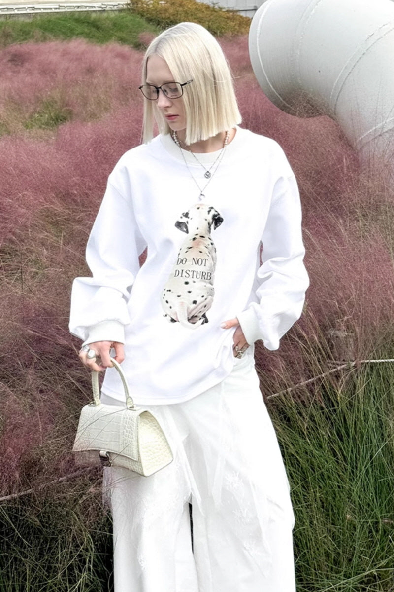 Silent Companion Dalmatian Sweatshirt-White