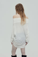 Graphic Off-Shoulder Loose Top