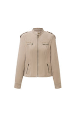 Studded Short Leather Jacket