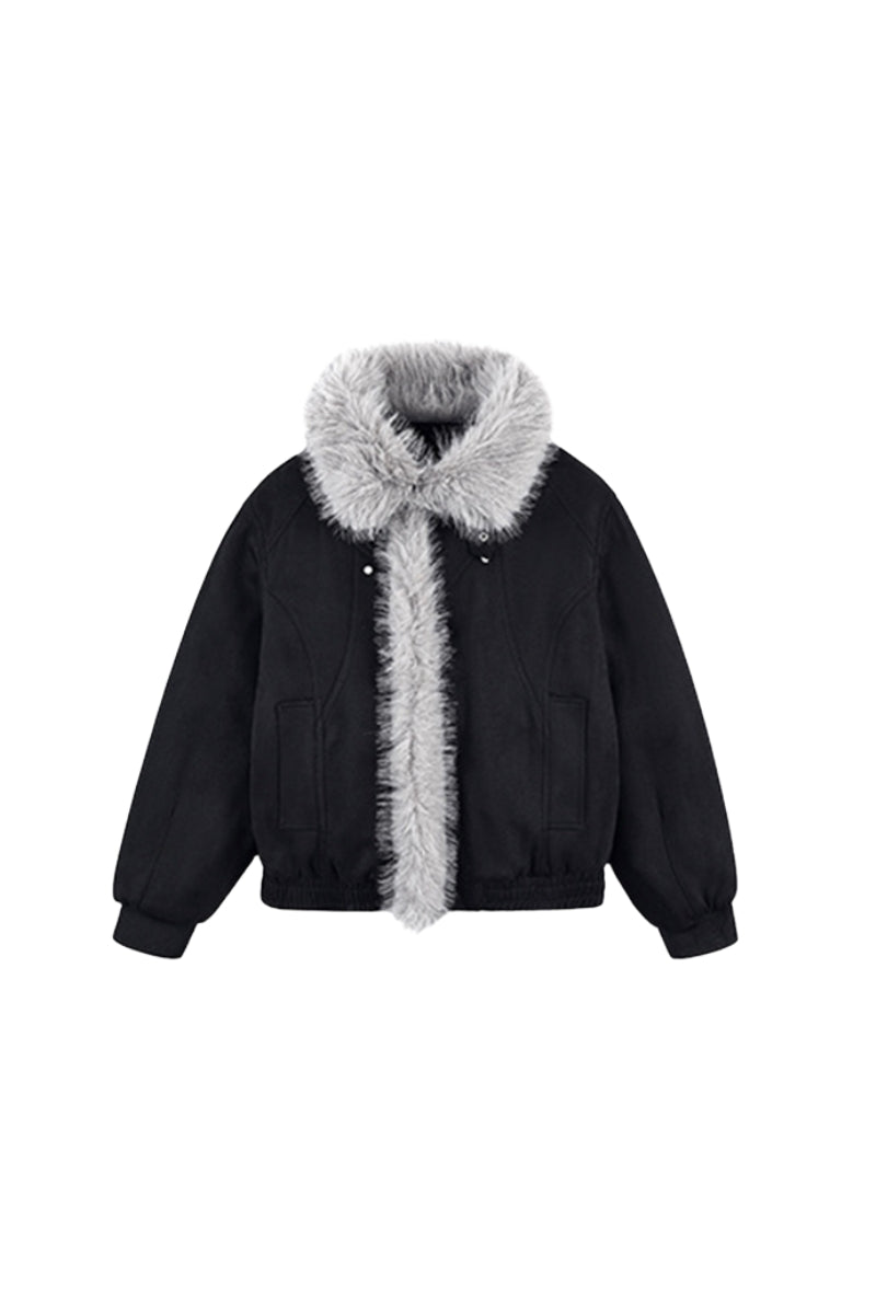 Feral Frost Suede Fur Jacket - Black