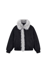 Feral Frost Suede Fur Jacket - Black
