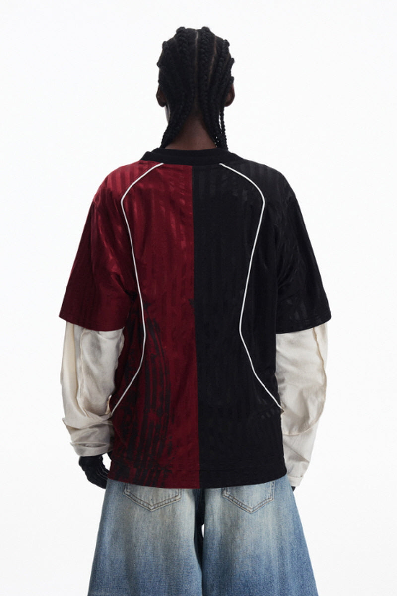 Split Color Soccer Jersey T-Shirt