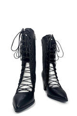 Midnight Lace-Up Heeled Boots