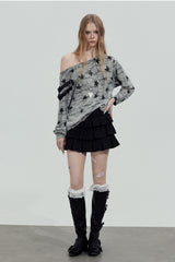 Star Graphic Off-Shoulder Top