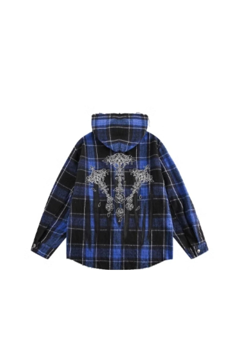 Midnight Rebellion Plaid Hoodie