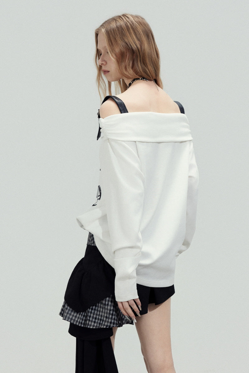 Rebel Strap Off-Shoulder Top