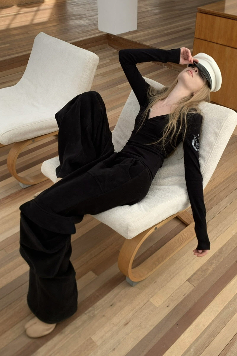 Shadow Fold Wide-Leg Cargo Pants