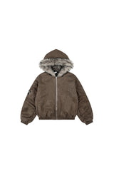 Frostbound Suede Fur Hooded Jacket