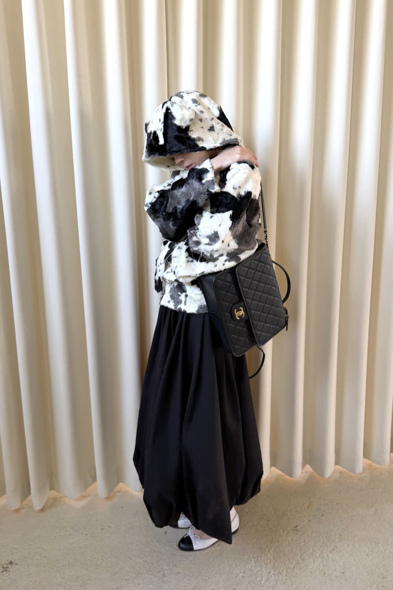 Milk Noise Fur Hoodie