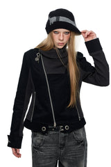 Shadow Fold Asymmetric Knit Jacket