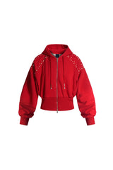City Riot Stud Hoodie - Red