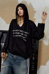 Loose Fit Graphic Hooded T-Shirt