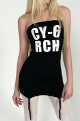 Bold Edge Bandeau Mini Dress - Black