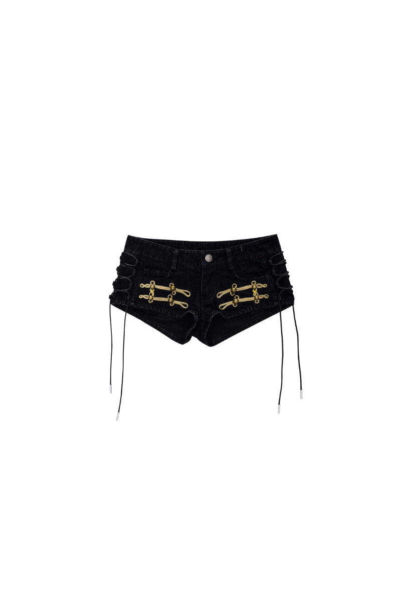 Military Strap Low-Rise Hot Pants