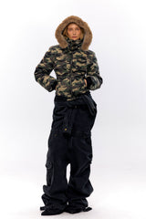 Urban Hunt Camouflage Fur Collar Jacket