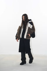 Patchwork Plush Hooded Warmth Jacket